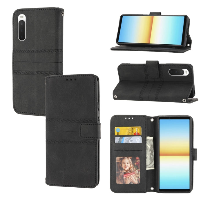 Estuche de cuero para teléfono con tapa horizontal con hebilla magnética a rayas en relieve, For vivo Y52s, For Motorola Moto G22, For Google Pixel 7, For Xiaomi Poco M4 Pro, For Nokia G21 / G11, For Google Pixel 7 Pro                                  ...