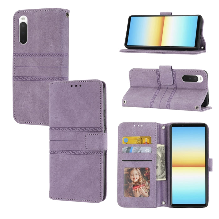 Estuche de cuero para teléfono con tapa horizontal con hebilla magnética a rayas en relieve, For vivo Y52s, For Motorola Moto G22, For Google Pixel 7, For Xiaomi Poco M4 Pro, For Nokia G21 / G11, For Google Pixel 7 Pro                                  ...