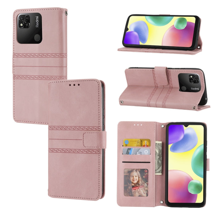 Estuche de cuero para teléfono con tapa horizontal con hebilla magnética a rayas en relieve, For vivo Y52s, For Motorola Moto G22, For Google Pixel 7, For Xiaomi Poco M4 Pro, For Nokia G21 / G11, For Google Pixel 7 Pro                                  ...