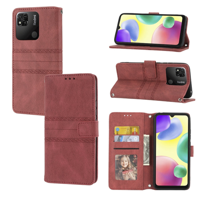 Estuche de cuero para teléfono con tapa horizontal con hebilla magnética a rayas en relieve, For vivo Y52s, For Motorola Moto G22, For Google Pixel 7, For Xiaomi Poco M4 Pro, For Nokia G21 / G11, For Google Pixel 7 Pro                                  ...