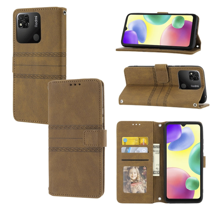 Estuche de cuero para teléfono con tapa horizontal con hebilla magnética a rayas en relieve, For vivo Y52s, For Motorola Moto G22, For Google Pixel 7, For Xiaomi Poco M4 Pro, For Nokia G21 / G11, For Google Pixel 7 Pro                                  ...
