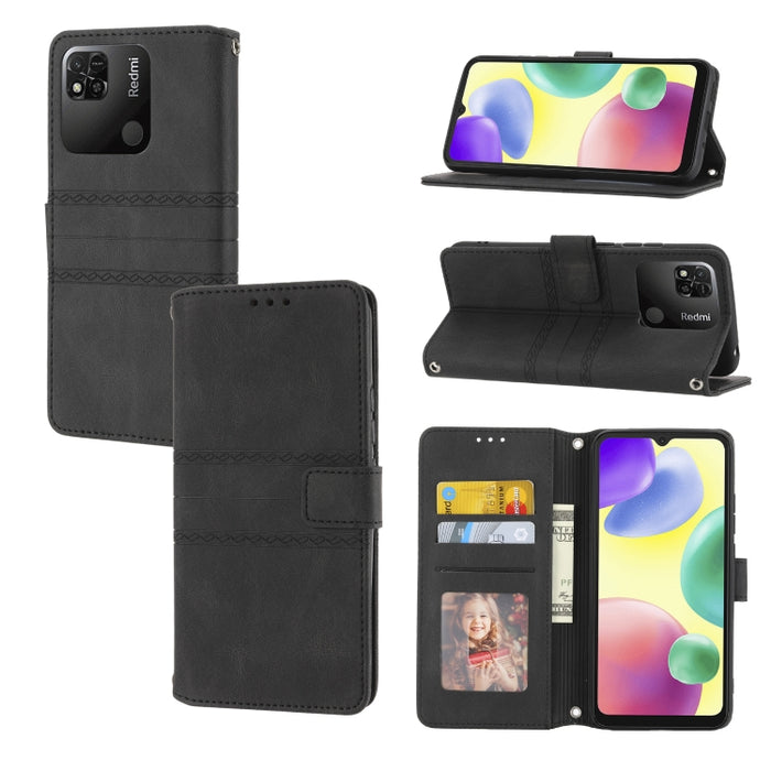 Estuche de cuero para teléfono con tapa horizontal con hebilla magnética a rayas en relieve, For vivo Y52s, For Motorola Moto G22, For Google Pixel 7, For Xiaomi Poco M4 Pro, For Nokia G21 / G11, For Google Pixel 7 Pro                                  ...