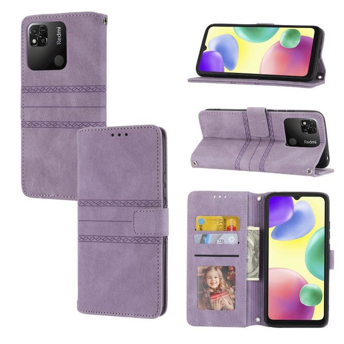 Estuche de cuero para teléfono con tapa horizontal con hebilla magnética a rayas en relieve, For vivo Y52s, For Motorola Moto G22, For Google Pixel 7, For Xiaomi Poco M4 Pro, For Nokia G21 / G11, For Google Pixel 7 Pro                                  ...