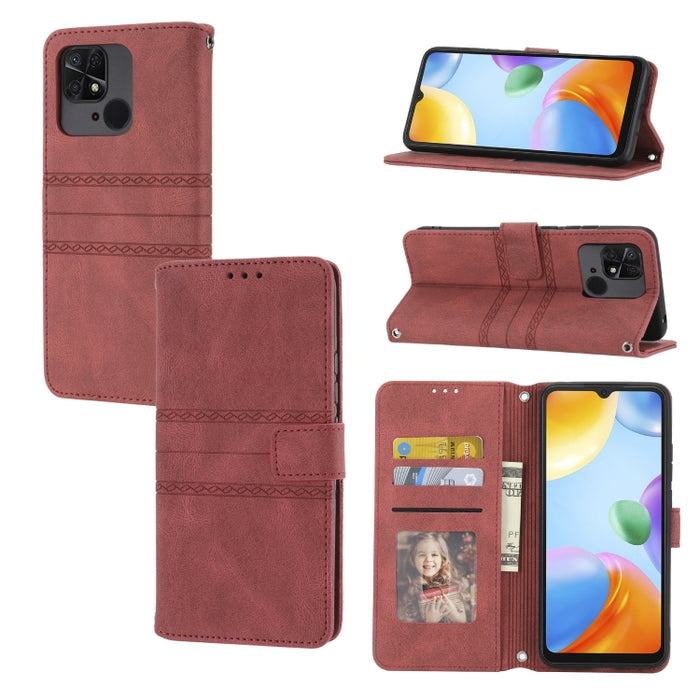 Estuche de cuero para teléfono con tapa horizontal con hebilla magnética a rayas en relieve, For vivo Y52s, For Motorola Moto G22, For Google Pixel 7, For Xiaomi Poco M4 Pro, For Nokia G21 / G11, For Google Pixel 7 Pro                                  ...