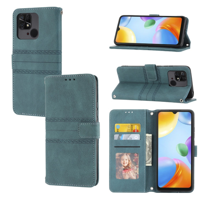 Estuche de cuero para teléfono con tapa horizontal con hebilla magnética a rayas en relieve, For vivo Y52s, For Motorola Moto G22, For Google Pixel 7, For Xiaomi Poco M4 Pro, For Nokia G21 / G11, For Google Pixel 7 Pro                                  ...