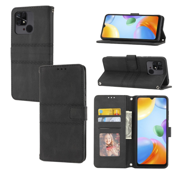 Estuche de cuero para teléfono con tapa horizontal con hebilla magnética a rayas en relieve, For vivo Y52s, For Motorola Moto G22, For Google Pixel 7, For Xiaomi Poco M4 Pro, For Nokia G21 / G11, For Google Pixel 7 Pro                                  ...