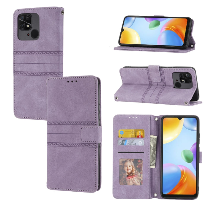 Estuche de cuero para teléfono con tapa horizontal con hebilla magnética a rayas en relieve, For vivo Y52s, For Motorola Moto G22, For Google Pixel 7, For Xiaomi Poco M4 Pro, For Nokia G21 / G11, For Google Pixel 7 Pro                                  ...