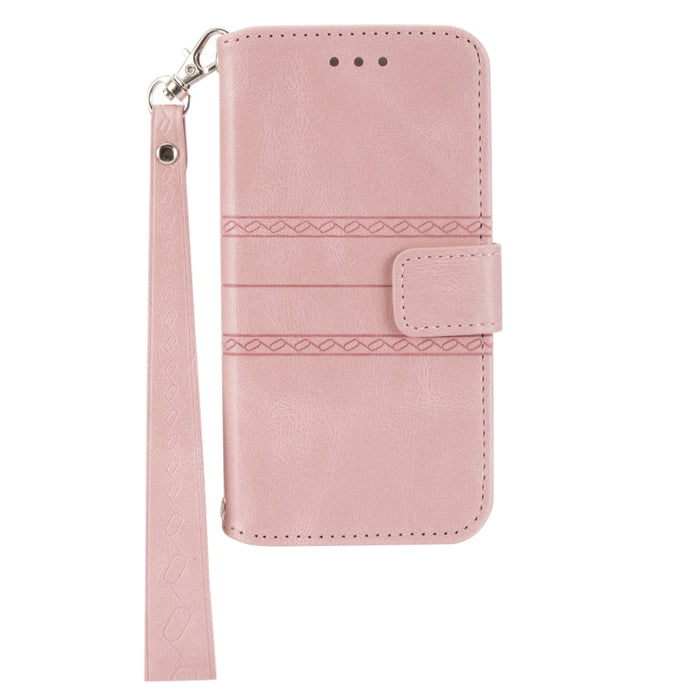 Estuche de cuero para teléfono con tapa horizontal con hebilla magnética a rayas en relieve, For Samsung Galaxy A03s 164.2mm US Version