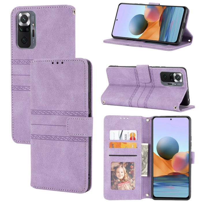 Estuche de cuero para teléfono con tapa horizontal con hebilla magnética a rayas en relieve, For vivo Y52s, For Motorola Moto G22, For Google Pixel 7, For Xiaomi Poco M4 Pro, For Nokia G21 / G11, For Google Pixel 7 Pro                                  ...
