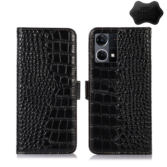 Estuche para teléfono de piel de vaca con capa superior de cocodrilo, For Alcatel 1B 2022, For Nokia X100, For OPPO Reno7 4G Global/F21 Pro 4G, For Xiaomi Redmi 10A / 9C, For Samsung Galaxy F23 5G / M23, For Samsung Galaxy M33 5G                       ...