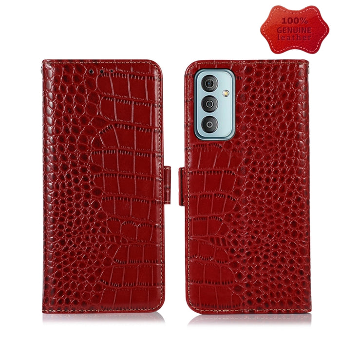 Estuche para teléfono de piel de vaca con capa superior de cocodrilo, For Alcatel 1B 2022, For Nokia X100, For OPPO Reno7 4G Global/F21 Pro 4G, For Xiaomi Redmi 10A / 9C, For Samsung Galaxy F23 5G / M23, For Samsung Galaxy M33 5G                       ...
