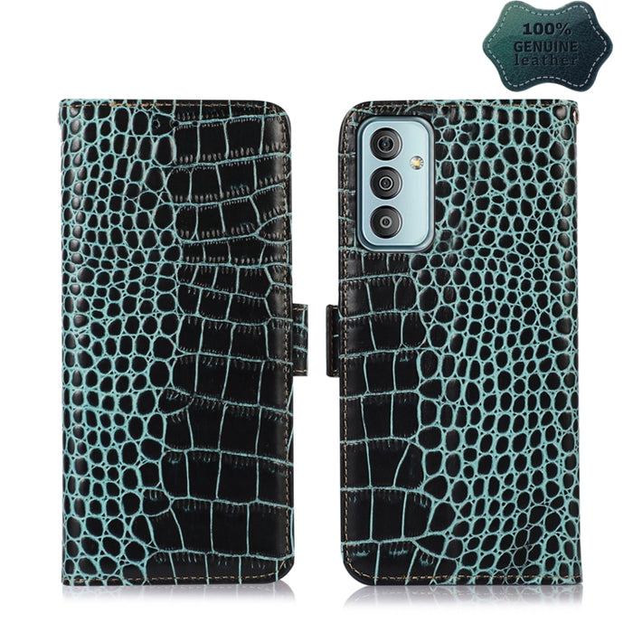 Estuche para teléfono de piel de vaca con capa superior de cocodrilo, For Alcatel 1B 2022, For Nokia X100, For OPPO Reno7 4G Global/F21 Pro 4G, For Xiaomi Redmi 10A / 9C, For Samsung Galaxy F23 5G / M23, For Samsung Galaxy M33 5G                       ...