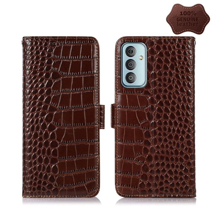 Estuche para teléfono de piel de vaca con capa superior de cocodrilo, For Alcatel 1B 2022, For Nokia X100, For OPPO Reno7 4G Global/F21 Pro 4G, For Xiaomi Redmi 10A / 9C, For Samsung Galaxy F23 5G / M23, For Samsung Galaxy M33 5G                       ...
