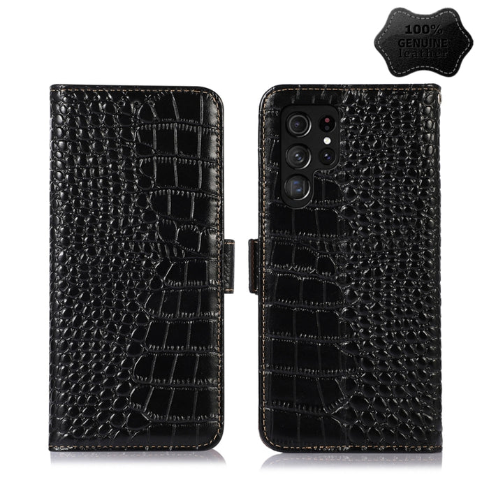 Estuche para teléfono de piel de vaca con capa superior de cocodrilo, For Alcatel 1B 2022, For Nokia X100, For OPPO Reno7 4G Global/F21 Pro 4G, For Xiaomi Redmi 10A / 9C, For Samsung Galaxy F23 5G / M23, For Samsung Galaxy M33 5G                       ...