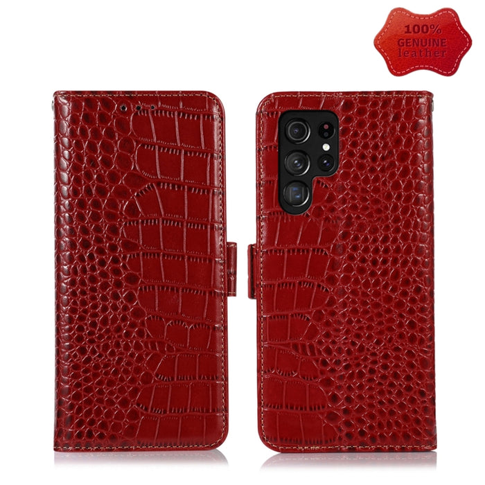 Estuche para teléfono de piel de vaca con capa superior de cocodrilo, For Alcatel 1B 2022, For Nokia X100, For OPPO Reno7 4G Global/F21 Pro 4G, For Xiaomi Redmi 10A / 9C, For Samsung Galaxy F23 5G / M23, For Samsung Galaxy M33 5G                       ...