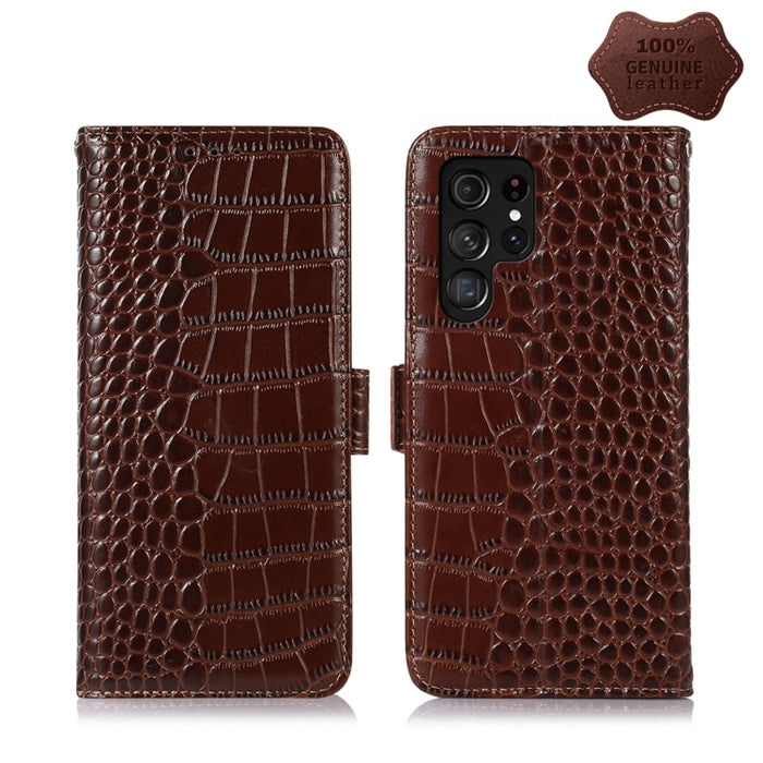 Estuche para teléfono de piel de vaca con capa superior de cocodrilo, For Alcatel 1B 2022, For Nokia X100, For OPPO Reno7 4G Global/F21 Pro 4G, For Xiaomi Redmi 10A / 9C, For Samsung Galaxy F23 5G / M23, For Samsung Galaxy M33 5G                       ...