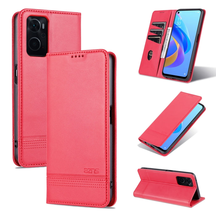 AZNS Funda de cuero con tapa magnética con textura de becerro para teléfono, For OPPO K10 / A96 4G / Realme 9i, For Xiaomi Redmi 10C / 10 India, For Honor X8 / X30i