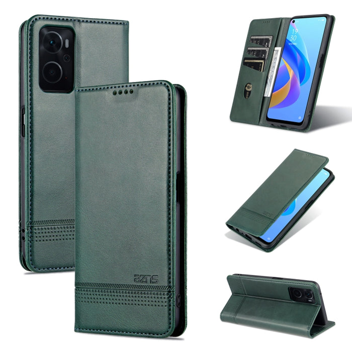AZNS Funda de cuero con tapa magnética con textura de becerro para teléfono, For OPPO K10 / A96 4G / Realme 9i, For Xiaomi Redmi 10C / 10 India, For Honor X8 / X30i