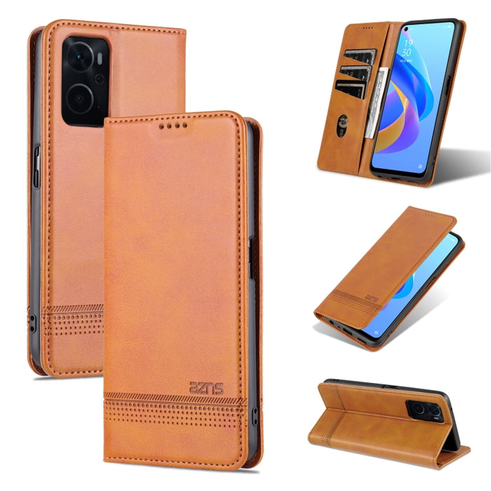 AZNS Funda de cuero con tapa magnética con textura de becerro para teléfono, For OPPO K10 / A96 4G / Realme 9i, For Xiaomi Redmi 10C / 10 India, For Honor X8 / X30i