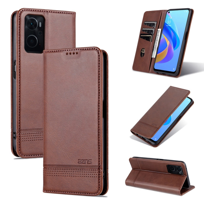 AZNS Funda de cuero con tapa magnética con textura de becerro para teléfono, For OPPO K10 / A96 4G / Realme 9i, For Xiaomi Redmi 10C / 10 India, For Honor X8 / X30i