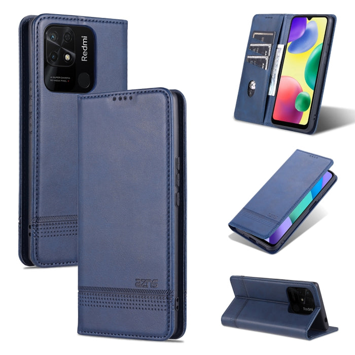 AZNS Funda de cuero con tapa magnética con textura de becerro para teléfono, For OPPO K10 / A96 4G / Realme 9i, For Xiaomi Redmi 10C / 10 India, For Honor X8 / X30i