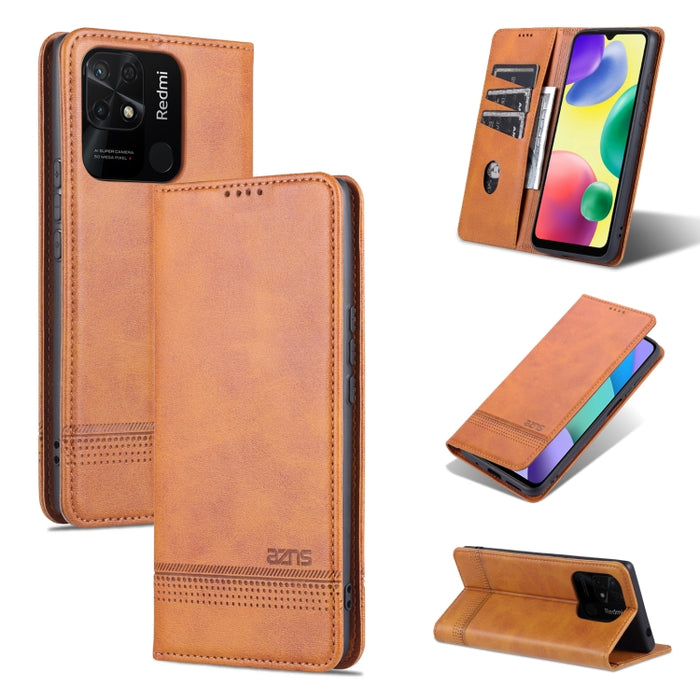 AZNS Funda de cuero con tapa magnética con textura de becerro para teléfono, For OPPO K10 / A96 4G / Realme 9i, For Xiaomi Redmi 10C / 10 India, For Honor X8 / X30i