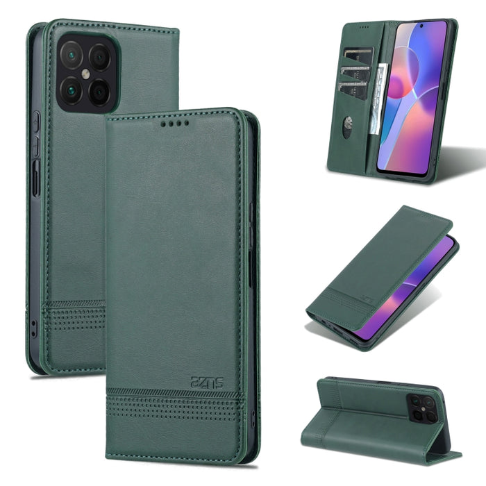 AZNS Funda de cuero con tapa magnética con textura de becerro para teléfono, For OPPO K10 / A96 4G / Realme 9i, For Xiaomi Redmi 10C / 10 India, For Honor X8 / X30i