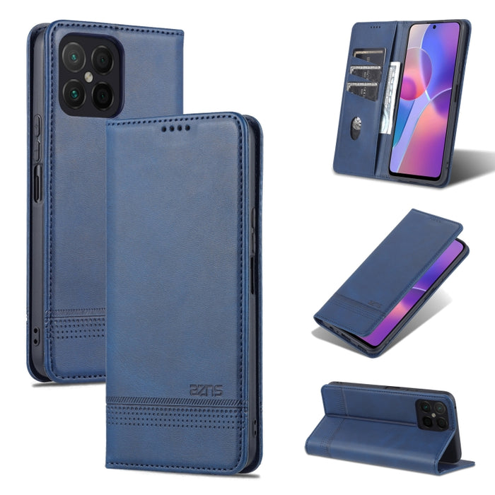AZNS Funda de cuero con tapa magnética con textura de becerro para teléfono, For OPPO K10 / A96 4G / Realme 9i, For Xiaomi Redmi 10C / 10 India, For Honor X8 / X30i