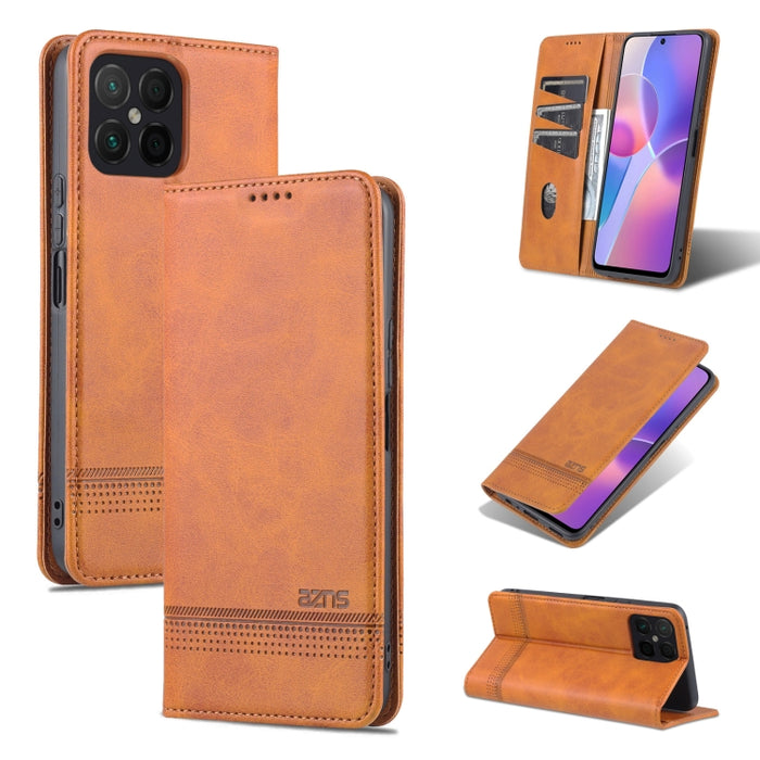 AZNS Funda de cuero con tapa magnética con textura de becerro para teléfono, For OPPO K10 / A96 4G / Realme 9i, For Xiaomi Redmi 10C / 10 India, For Honor X8 / X30i