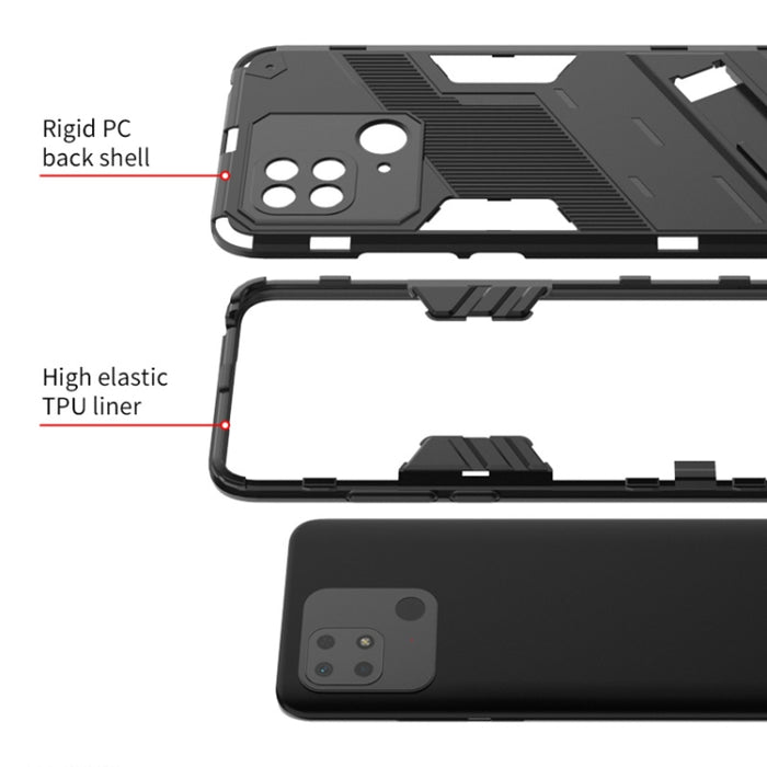 Funda para teléfono PC + TPU Punk Armor con soporte, For Xiaomi Redmi 10C 4G