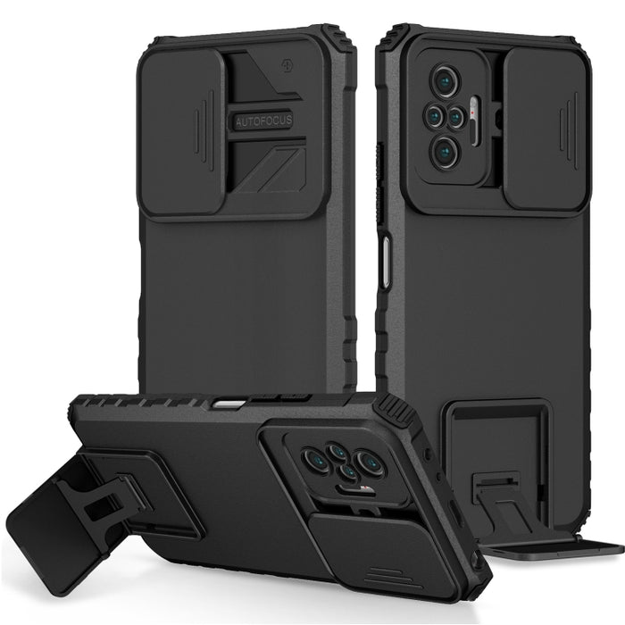 Estuche para teléfono Camshield deslizante con soporte estereoscópico, For Xiaomi Redmi Note 10 Pro 4G, For Xiaomi Poco X3