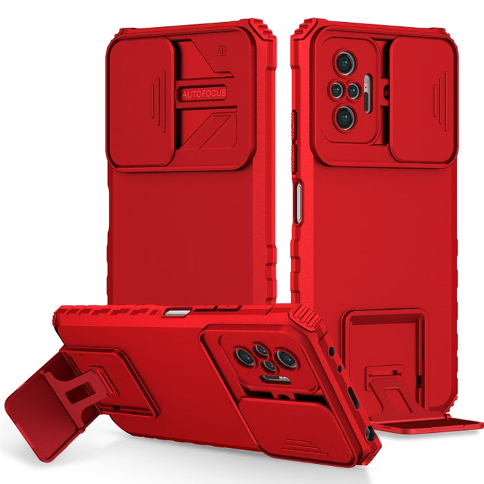 Estuche para teléfono Camshield deslizante con soporte estereoscópico, For Xiaomi Redmi Note 10 Pro 4G, For Xiaomi Poco X3