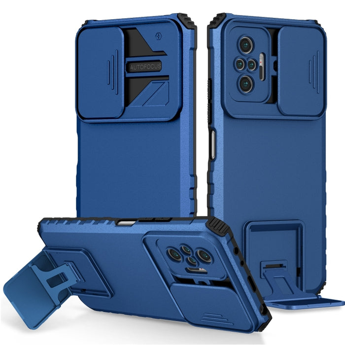 Estuche para teléfono Camshield deslizante con soporte estereoscópico, For Xiaomi Redmi Note 10 Pro 4G, For Xiaomi Poco X3