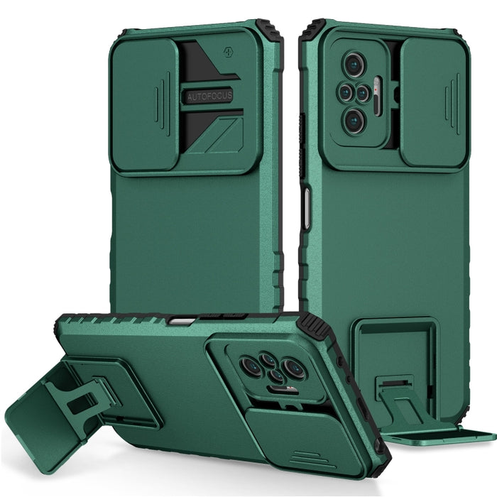 Estuche para teléfono Camshield deslizante con soporte estereoscópico, For Xiaomi Redmi Note 10 Pro 4G, For Xiaomi Poco X3