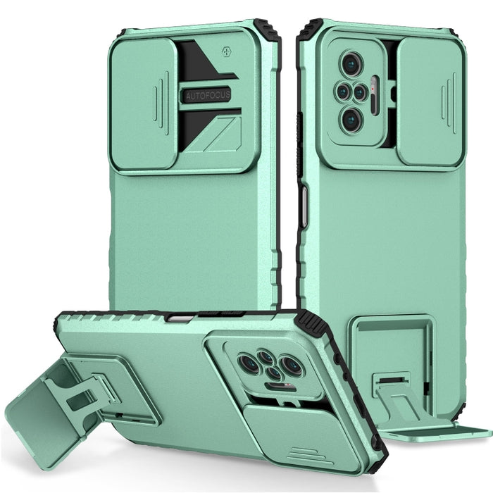 Estuche para teléfono Camshield deslizante con soporte estereoscópico, For Xiaomi Redmi Note 10 Pro 4G, For Xiaomi Poco X3