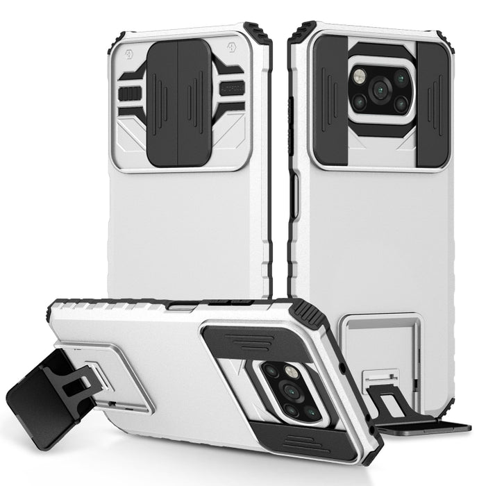 Estuche para teléfono Camshield deslizante con soporte estereoscópico, For Xiaomi Redmi Note 10 Pro 4G, For Xiaomi Poco X3