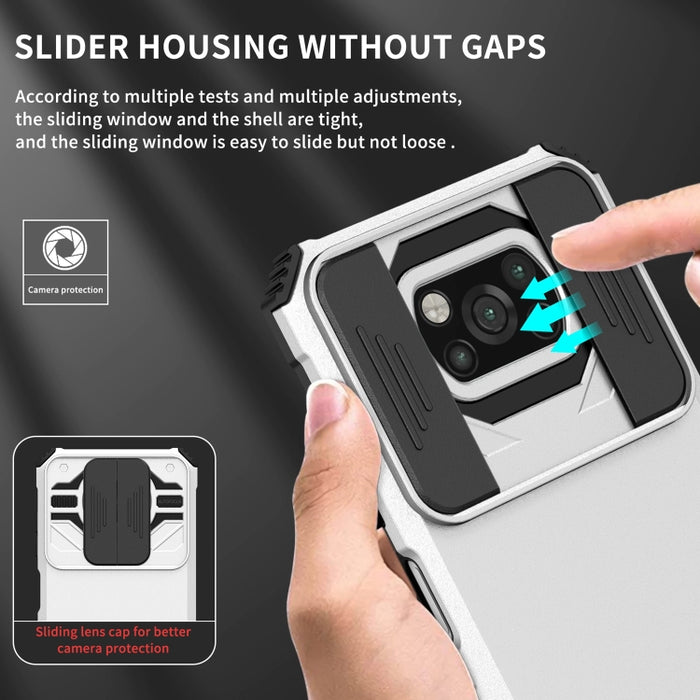 Estuche para teléfono Camshield deslizante con soporte estereoscópico, For Xiaomi Redmi Note 10 Pro 4G, For Xiaomi Poco X3
