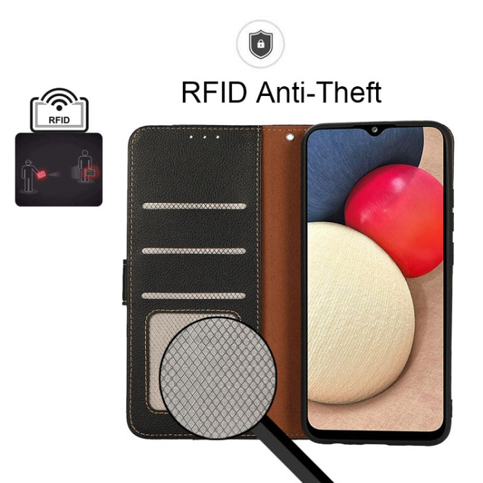 KHAZNEH Estuche para teléfono RFID de cuero con textura de litchi, For Xiaomi Redmi 10A, For Xiaomi Redmi 10C, For Xiaomi Redmi K40S, For Xiaomi Redmi K50 / K50 Pro, For Xiaomi Redmi Note 11 Pro 5G / 4G Foreign, For Xiaomi Redmi Note 11E               ...