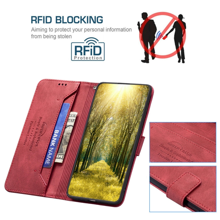 BF09 Hebilla magnética RFID Flip Funda de cuero para teléfono, For Xiaomi Poco M4 Pro, For Xiaomi Poco M4 Pro 5G