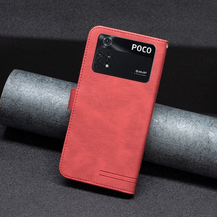 BF09 Hebilla magnética RFID Flip Funda de cuero para teléfono, For Xiaomi Poco M4 Pro, For Xiaomi Poco M4 Pro 5G