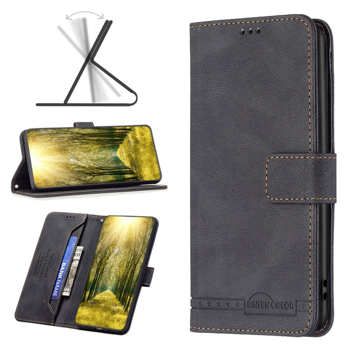 BF09 Hebilla magnética RFID Flip Funda de cuero para teléfono, For Xiaomi Poco M4 Pro, For Xiaomi Poco M4 Pro 5G