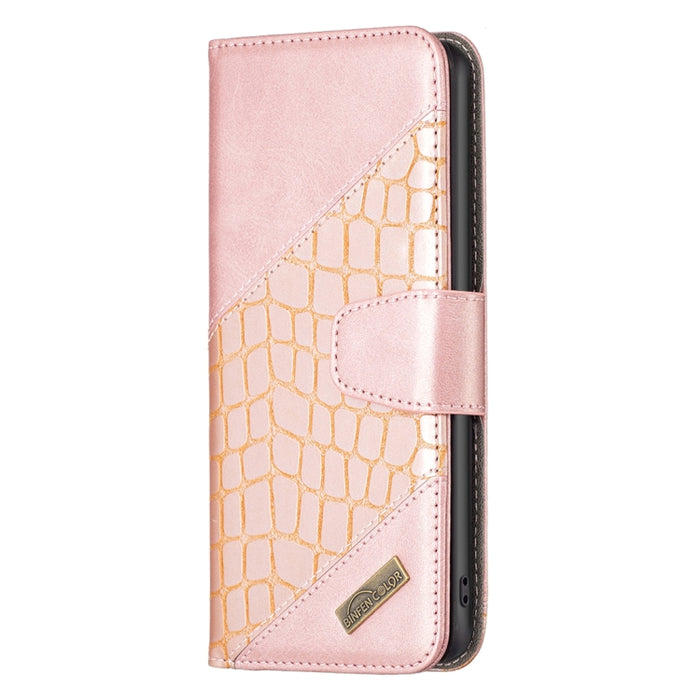 Estuche para teléfono de cuero con textura de cocodrilo con bloque de color, For Xiaomi Poco M4 Pro, For Xiaomi Poco M4 Pro 5G