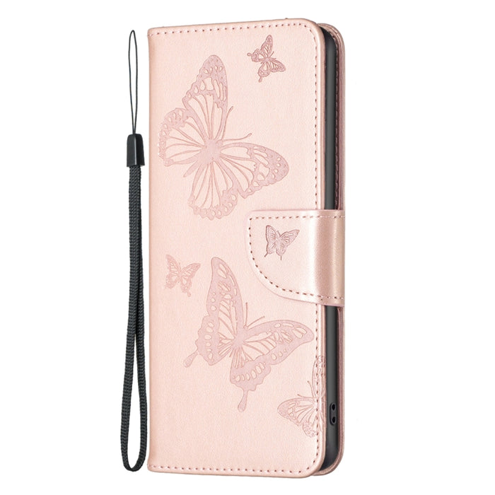 Estuche para teléfono de cuero con dos mariposas en relieve, For Xiaomi Poco M4 Pro, For Xiaomi Poco M4 Pro 5G
