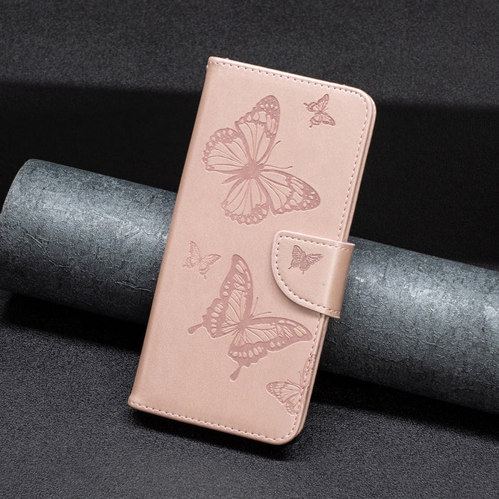 Estuche para teléfono de cuero con dos mariposas en relieve, For Xiaomi Poco M4 Pro, For Xiaomi Poco M4 Pro 5G