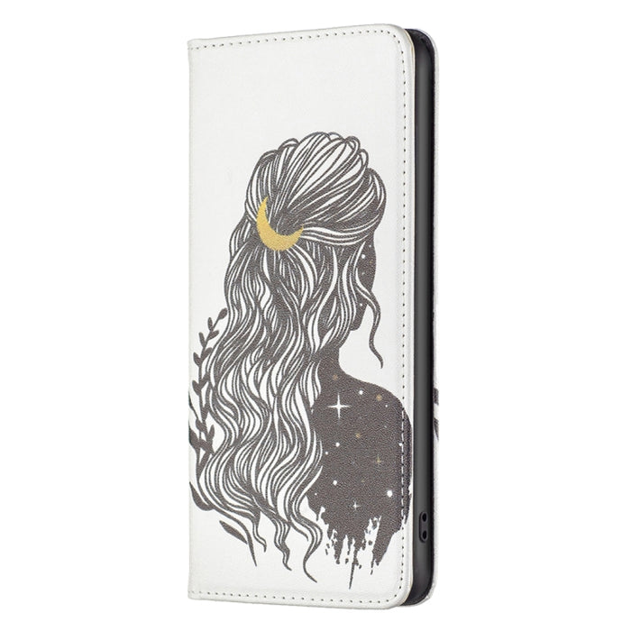 Estuche para teléfono de cuero pintado magnético invisible, For Xiaomi Poco M4 Pro, For Xiaomi Poco M4 Pro 5G