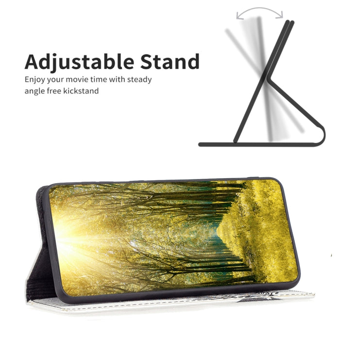 Estuche para teléfono de cuero pintado magnético invisible, For Xiaomi Poco M4 Pro, For Xiaomi Poco M4 Pro 5G