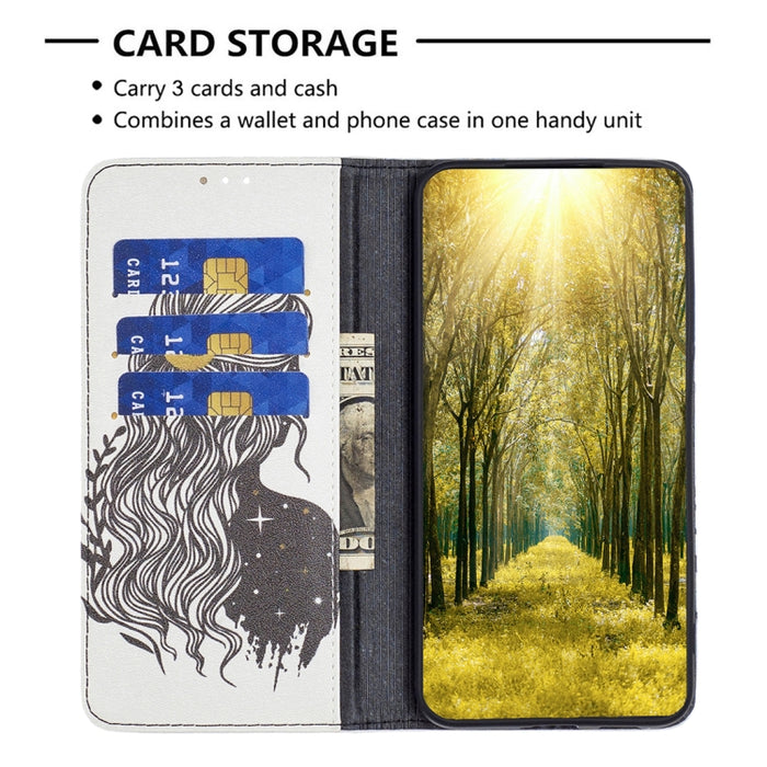 Estuche para teléfono de cuero pintado magnético invisible, For Xiaomi Poco M4 Pro, For Xiaomi Poco M4 Pro 5G