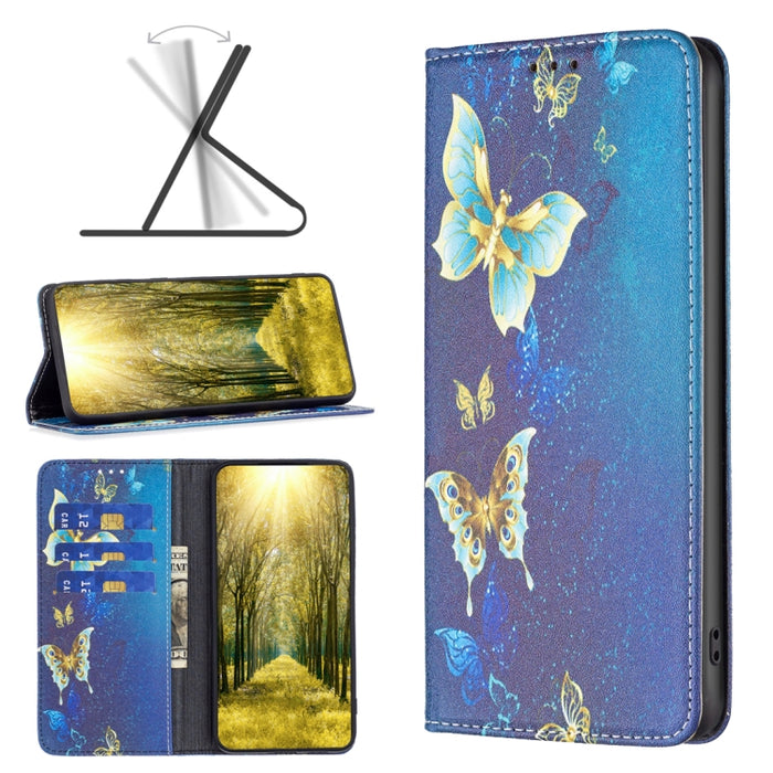 Estuche para teléfono de cuero pintado magnético invisible, For Xiaomi Poco M4 Pro, For Xiaomi Poco M4 Pro 5G