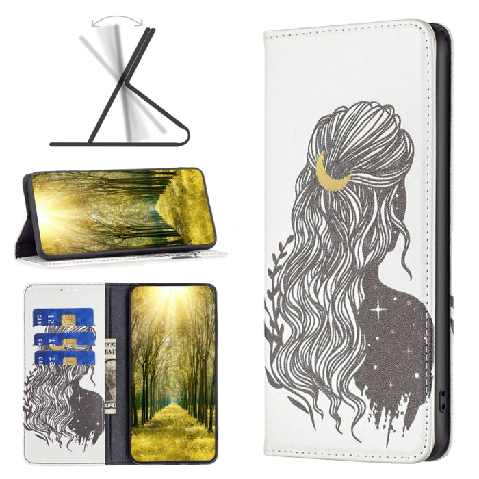 Estuche para teléfono de cuero pintado magnético invisible, For Xiaomi Poco M4 Pro, For Xiaomi Poco M4 Pro 5G