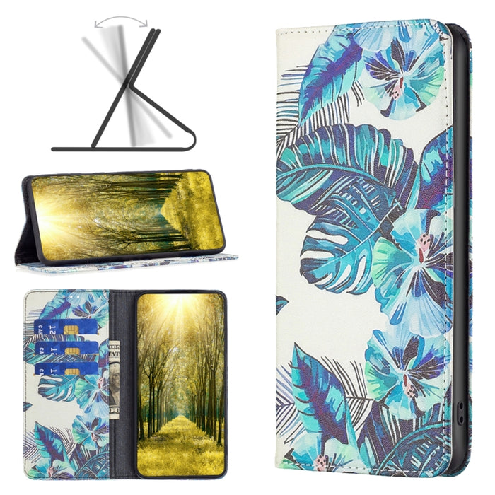 Estuche para teléfono de cuero pintado magnético invisible, For Xiaomi Poco M4 Pro, For Xiaomi Poco M4 Pro 5G